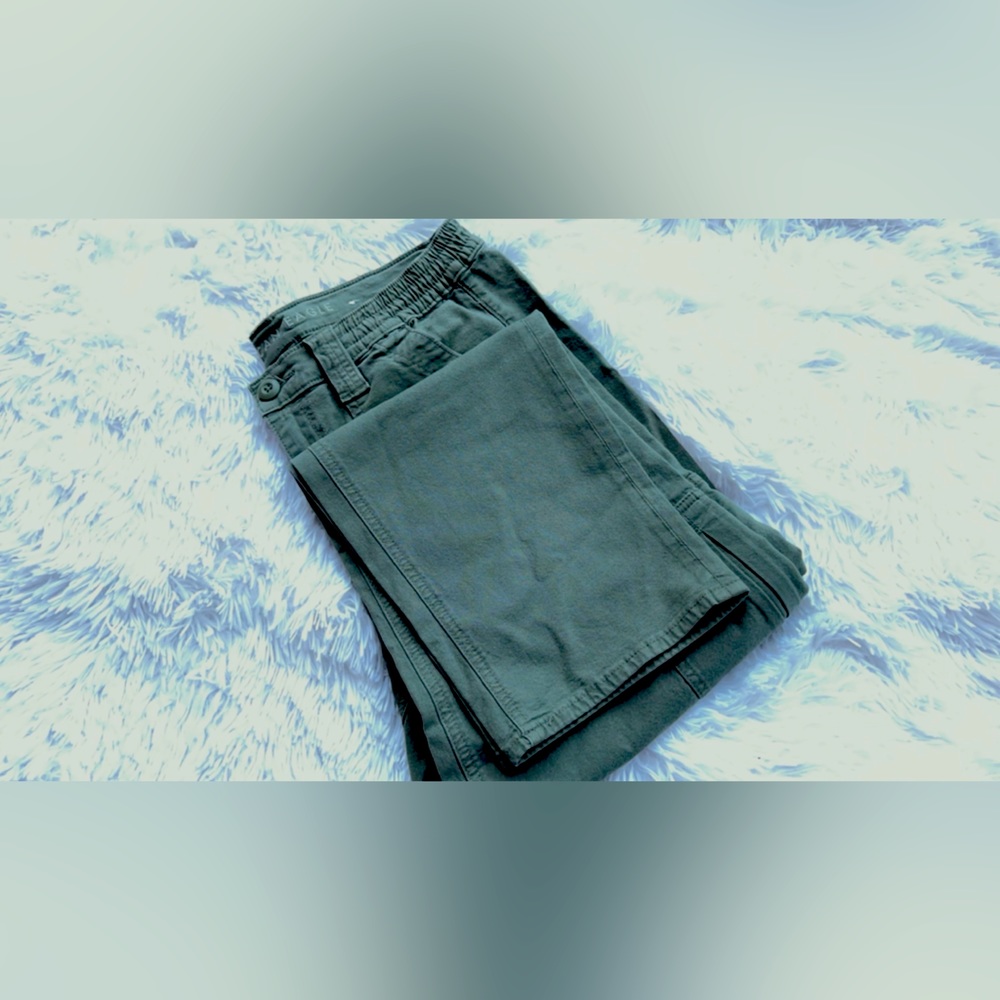 American Eagle Cargo Pants Stretch in Olive Green.